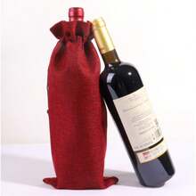 12pcs Wine Bottle Covers, Linen Drawstring Dust-Proof Bags For Wine, Juice And Other Beverage Storage And Protection - View 3