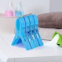 Móc treo khăn tắm JABINCO dùng cho ghế, giá treo khăn, móc quần áo bằng nhựa có kẹp, màu vàng, xanh dương, xanh lá cây, đỏ (8 chiếc) - Nhiều màu - Xem 5