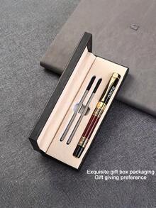 1 Metal Engraved Neutral Pen + 2 Refills + Gift Box, Personalized High-End Business Office Gift, Suitable For Men And Women, Holiday Gift, Engraved Craftsmanship - Ballpoint Pen - View 5