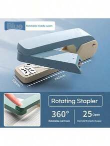 1pc 360 Degree Rotatable Stapler, Large Size Effortless Multi-Function 12# Stapler, 3.74in Paper Depth Capacity, Suitable For Office, Home, Students, Stapling Up To 50 Sheets, Essential For Back To School, Office, Home - Extra Thick Large Rotary Stapler - View 18