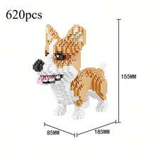 Cartoon Animal Building Blocks, Creative Pet Dog & Cat Assembly DIY, Corgi, Buddy Dog Building Blocks, Home Decor, Stress Relief, Holiday & Birthday Gift, Suitable For Gifting - Multicolor - View 8