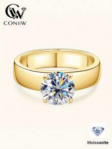 ConiiW 925纯银2克拉莫桑石复古经典简约高端男女通用戒指,适合婚礼、订婚、求婚、度假、派对、日常佩戴、母亲节、父亲节、复活节、圣诞节、万圣节、感恩节、婚礼派对、生日、周年纪念日等各种场合。 - 2克拉 - 查看 2