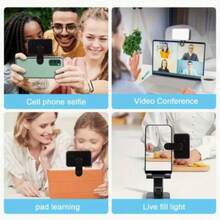 1pc Rechargeable Clip-On Ultra-Thin Selfie Light, Phone Fill Light, 3 Adjustable Lighting Modes, Suitable For Makeup, Selfie, Vlog, Video Conferencing - Clip-on Fill Light - View 6