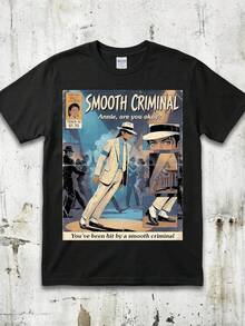 Smooth Criminal Shirt, Noir Comic Art Tee - Black - View 1