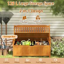 107cm Garden Storage Bench 2 Seat Patio Loveseat 125L Storage Box Outdoor - Default - View 4