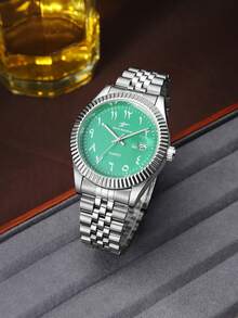 RICECGO A Men's Wristwatch With Eye-Catching Colors That Complement Street-Style Outfits, Exuding A Vibrant And Stylish Vibe - Silver - View 7