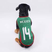 1pc Pet Jersey Mexico Team Jersey 2026 Pet Soccer Uniform Dog Vest Cat T-Shirt Comfortable Breathable Fabric - Mexico - View 1