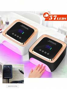 57W UV LED Nail Lamp, Rechargeable Gel Nail Dryer With Timer, Auto Sensor, LCD Display And Large Screen, Nail Art Tool - Black - View 8