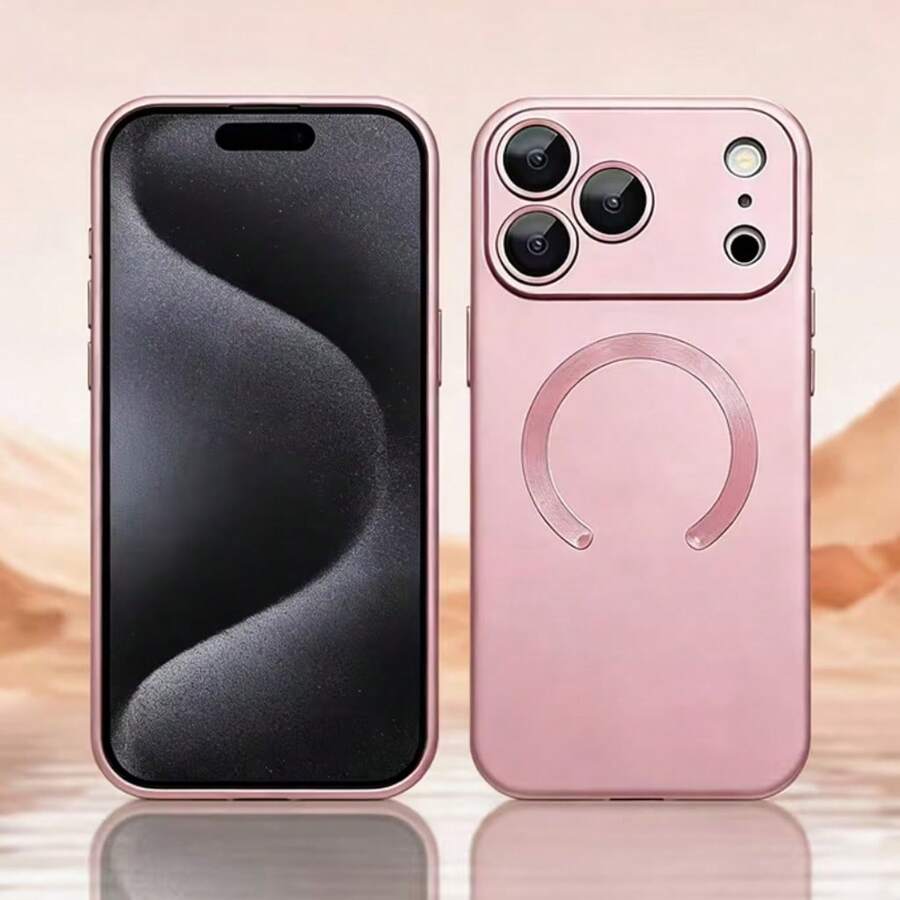 1 ốp lưng điện thoại mềm, mờ, có từ tính, hỗ trợ sạc không dây và bảo vệ ống kính, tương thích với Apple 17 Pro/17 Pro Max, Apple Air, 17/17E, 16 Pro/16 Pro Max, 16 Plus/16/16E, 15 Pro/15 Pro Max, 15 Plus/15, 14 Pro/14 Pro Max, 14 Plus/14, 13 Pro/13 Pro Max/13, 12 Pro/12 Pro Max/12, 11 Pro Max/11/11 Pro, màu hồng.