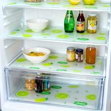 4pcs Waterproof Refrigerator Mats - Moisture-Proof, Anti-Slip, Washable & Reusable, Made Of EVA Material With Novelty Lemon Pattern, Suitable For Refrigerator, Kitchen, Drawers, Shoe Cabinet, Cabinets - View 6