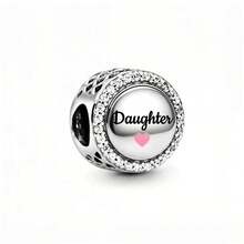 1 hạt charm hình trái tim gia đình - Mẹ, con gái, dì, cháu gái, mạ bạc, dùng để tự làm vòng tay và trang sức. - Nhiều màu - Xem 9