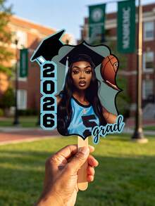 1 chiếc quạt cầm tay bằng gỗ in hình kỷ niệm tốt nghiệp năm 2026, có thể tùy chỉnh ảnh và chữ, quạt in hình khuôn mặt, quạt cầm tay cá nhân hóa dành cho lớp tốt nghiệp năm 2026. - Nhiều màu - Xem 13