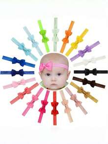 10/20/30pcs Baby Hair Accessories: Multiple Solid Color Soft Decorative Headbands, Holiday Decorative Baby Headbands - Multicolor - View 11