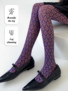 1 chiếc quần tất ren trắng kiểu Lolita cổ điển mới, có lưới chạm khắc và phần đáy liền mạch. - trái cam - Xem 2