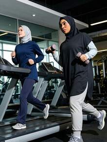 Modest Long Sports Coverup, Breathable Quick-Dry Instant Hijab Sports Hijab - Multicolor - View 10