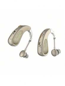 ersowha 2件裝高級可充電入耳式（非無線）聲音放大耳機，附音量控制與鋰聚合物可充電電池，助聽耳鉤式設計，聲音放大、聽力增強，USB耳後充電 - 彩色 - 查看 10