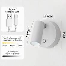 1 Đèn Học Tập Từ Tính - Thiết Kế Gập Gọn Bảo Vệ Mắt, Sạc USB Để Bàn/Giường, Bề Mặt Kim Loại Mờ, Điều Khiển Cảm Ứng, Chụp Đèn Nhựa Bán Âm, Lý Tưởng Cho Việc Đọc Sách và Thư Giãn, Đèn Đọc Sách | Thiết Kế Gập Gọn | Đèn Sạc USB - Nhiều màu - Xem 3