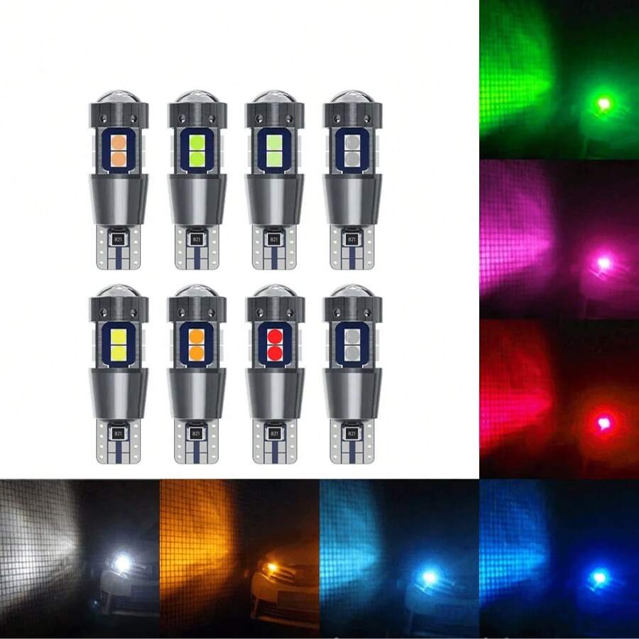 2pcs High Quality T10 LED W5W Car Interior Lights CANBUS Error-Free 3030 SMD Super Bright Side Marker Parking Lights 12V Car Bulbs - A - View 1