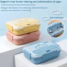 Hộp cơm trưa bằng thép không gỉ 304 chống rò rỉ, hộp cơm bento dành cho người lớn, hộp đựng cơm trưa cho nam và nữ kèm thìa và đũa - Bền chắc, dễ vệ sinh, phù hợp cho học sinh và người đi làm. - Nhiều màu - Xem 9