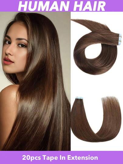 Tóc nối Tape In Hair Extensions làm từ tóc thật Remy, 20 miếng, 50g/gói, thẳng, không đường nối, màu be nhạt, dễ dàng gắn và tạo kiểu, màu cà phê, nâu đậm, vàng nhạt, màu tự nhiên, 16 18 20 inch (#1B #2 #4 #613) Dễ dàng gắn và tạo kiểu