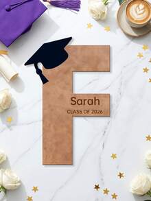 1 pieza Libro de mensajes de graduación de madera personalizado, texto personalizable, Clase de 2026, regalo para mujeres y hombres, decoración de escritorio para fiesta de graduación, accesorio fotográfico premium - Multicolor - Ver 25