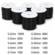 150-10M 0.2-0.8MM Negro/Blanco Transparente Cuerda de Pesca No Elástica Fuerte Cordón de Cuentas Hilo de Nylon Accesorios para Hacer Joyas Cuerda Decorativa - hilo de pescar no elástico - Ver 9