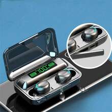 MOREKA auriculares intrauditivos inalámbricos Bluetooth 5.0 Auriculares manos libres Control táctil LED Mini auriculares TWS Auriculares deportivos impermeables, negro - Ver 7