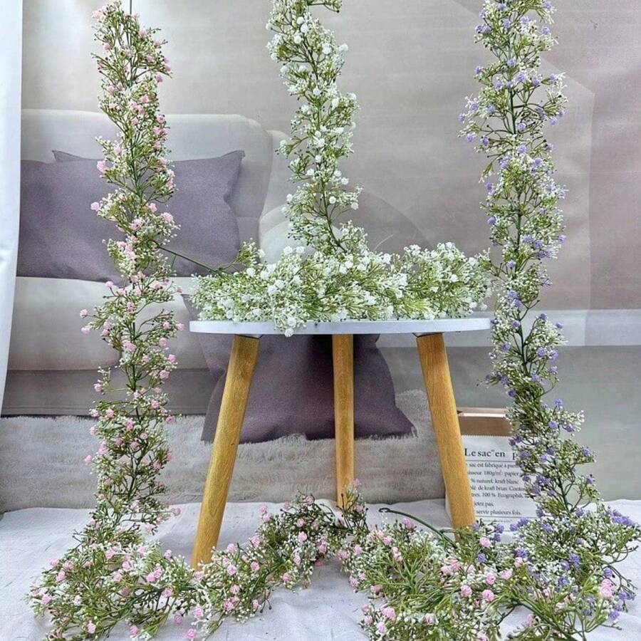 1株人造海滨康乃馨藤蔓,仿真攀援植物,适用于天花板装饰、管道缠绕、节日装饰 - 彩色 - 查看 1