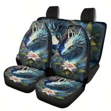 2Seat/5Seat With Cool Dragon Car Seat Covers Suitable For Front Seats, High Back Design, Material, Suitable For Cars, SUVs And Trucks, Women's Car Accessories, Christmas Eve Scares, Halloween, Special Promotion . - Multicolor - View 4
