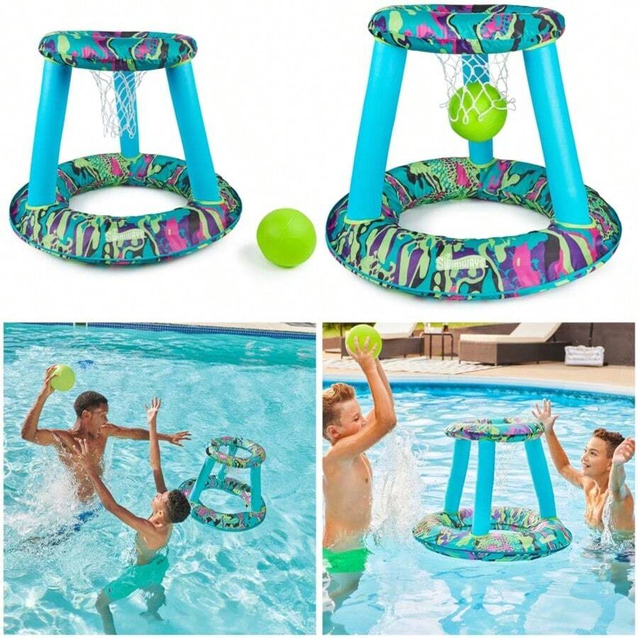 SwimWays Hydro - Juego de Aros para Piscina Juego de Baloncesto Inflable - como en la foto - Ver 1