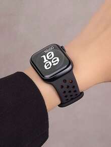 Huastonband 1件透氣穿孔設計戶外運動超薄柔軟矽膠手錶錶帶，相容 SE3 Ultra4 Series 12 S11 S10 S9 S8 S7，適用 38mm 40mm 41mm 42mm 44mm 45mm 49mm 46mm 智慧手錶配件，秋季海灘活動派對女性配件替換錶帶，萬聖節聖誕節新年節日禮物 - 彩色 - 查看 7