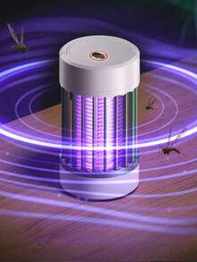 Nueva lámpara repelente de mosquitos UV conveniente, lámpara repelente de insectos silenciosa para interiores, modo de doble alimentación (alimentada por USB), luz UV, diseño cilíndrico blanco, repelente de mosquitos físico, control de plagas domésticas, mata moscas de restaurante, repelente de mosquitos, control de plagas domésticas, mata insectos altamente eficiente - A - Ver 3