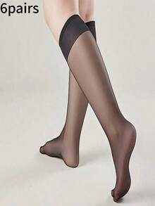 女士中筒袜 15D 超黑过膝长袜 基本款百搭长袜 派对中筒袜 JK 短袜 - 彩色 - 查看 5