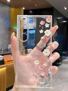 1 Piece Soft Phone Case With Artistic Floral Pattern, Compatible With Huawei Honor, Compatible With Redmi, Compatible With Galaxy A04e/12/A13/A14/A34/A50/A52/A53/A54/S21/S22/S23/S24/S25/S25Ultra/S25FE/S26/S26 PLUS/S26 ULTRA/S26 EDGE, 6A/7A/8A, 12T/13T/15T/15T Pro, International Version, Not The Domestic Version - 透明 9 - 查看 6