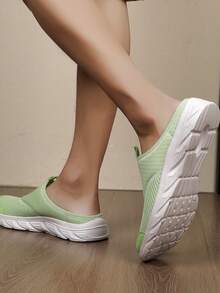 Giày lười mùa hè thoáng khí, kiểu dáng casual unisex, giày lười không gót nhẹ dành cho nam và nữ. - màu xanh lá - Xem 7