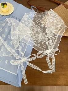 2026 New Fashion White Triangular Scarf With Drape Design, Women's Headscarf Scarf Mid-Length Dress - Multicolor - View 4