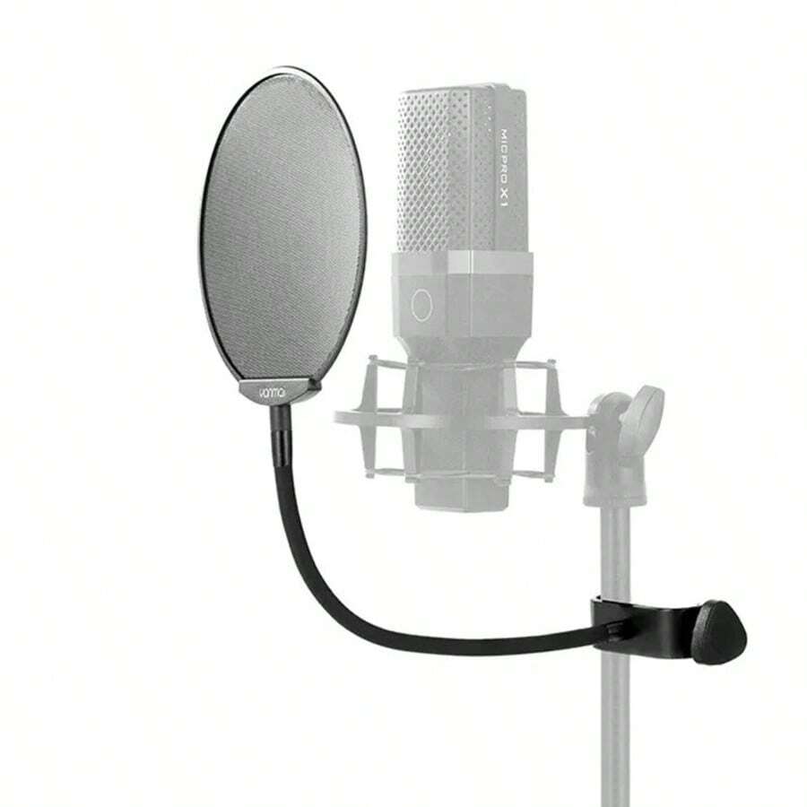 Metal Microphone Pop Filter, Double Layer Windproof Mask, Studio Mic Anti-Spray Shield, Metal Wind Screen Isolation Shield For Condenser Mic, Live Streaming Podcast Recording Broadcasting Gaming Vocal Protection Cover - Microphone Pop Filter - View 1