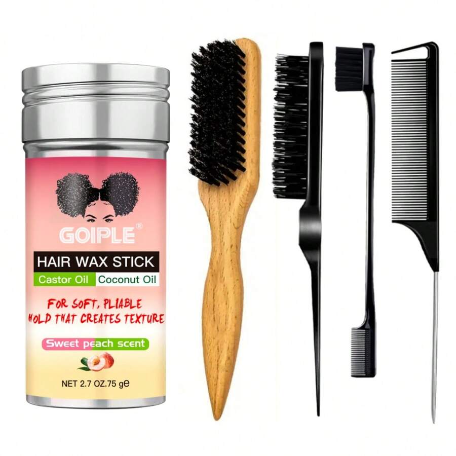 Goiple 2 thỏi sáp vuốt tóc nữ - 75g Sáp vuốt tóc mềm mượt, không nhờn, không bết dính, tạo kiểu tóc mềm mại, vuốt ngược, làm mượt tóc xoăn, giữ nếp chắc chắn, dưỡng ẩm, phù hợp với tóc thẳng, tóc gợn sóng, tóc xoăn, tóc bồng bềnh, hương đào ngọt ngào
