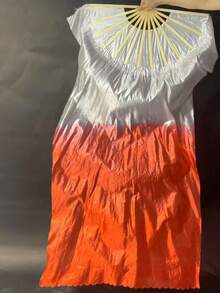 1pc Women's Belly Dance Fan, Elegant Gradient Imitation Silk Dance Fan, Dance Performance Prop, For Dance Training And Stage Performance - Multicolor - View 6