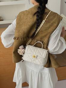 2025 New Fashion Chain Strap Shoulder Crossbody Bag, Versatile Mini Square Bag For Women - White - View 4