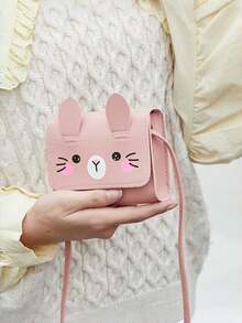 1pc PU Leather Mini Cartoon Shoulder Bag, Mini Crossbody Bag, Coin Purse, Suitable For Elementary Students, Little Girls Wallet, New Fashionable Cute Rabbit Crossbody Bag - Multicolor - View 6