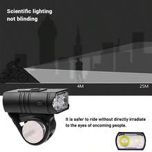 Luz delantera LED para bicicleta, faro recargable brillante para bicicleta de montaña y de carretera, lámpara LED para ciclismo para conducir de noche - Multicolor - Ver 6