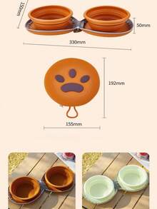 可折叠硅胶宠物旅行碗 便携式猫狗喂食碗 适用于户外散步、露营、汽车旅行 食物水喂食器 双碗/单碗宠物用品 - 100ml - 查看 6