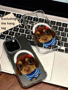 1pc Cute Cartoon Dog Pattern Magnetic Wireless Charging Phone Case, Compatible With IPhone 17 Pro Max/16 Pro Max/15 Pro Max/13/15/16/17 Pro/14/11, New Magnetic Protective Phone Cover - Clear - View 5