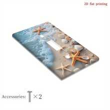 Beach Theme Outlet Cover Plate - Ocean Decor Switch Faceplate With Seashell And Starfish Pattern - No Wiring Needed, Easy Installation - Suitable For Lighting Switch, Ceiling Fan, Bathroom, Living Room - Rustic Nautical Style Decor, Elegant Home Accent, Romantic Coastal Charm, 2D Flat Design - beraneka warna - View 7
