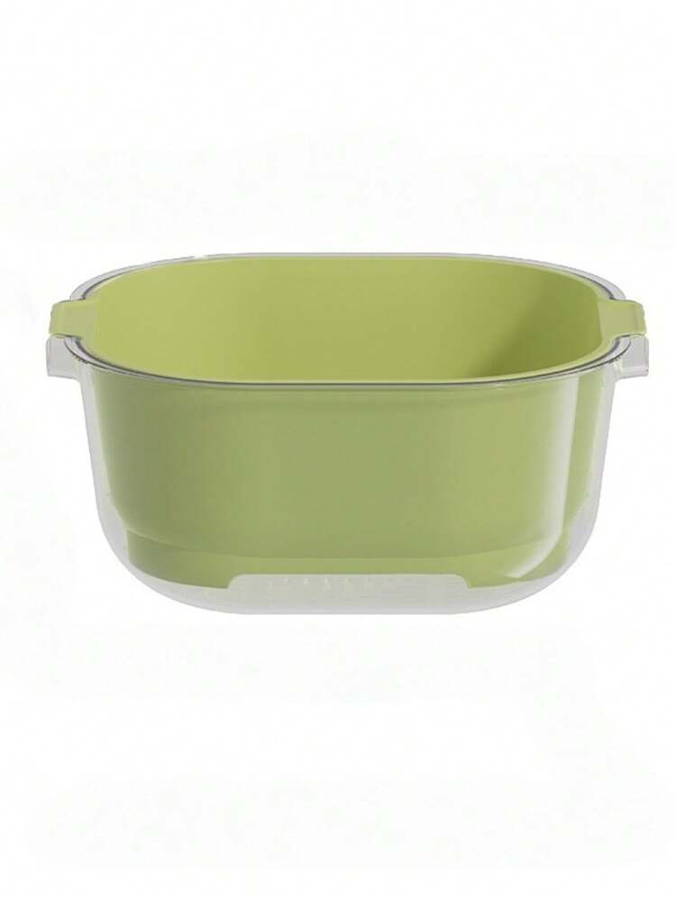 1个双层加厚塑料沥水篮，家用厨房蔬菜清洗盆，客厅水果盘，可拆卸沥水网，一键淘米沥水，收纳方便，易于清洗 - 多色 - 查看 11