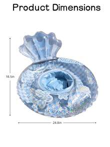 Anillo inflable con forma de concha, flotador de piscina a cuadros con brillo adecuado para actividades en la playa y la piscina - Multicolor - Ver 9
