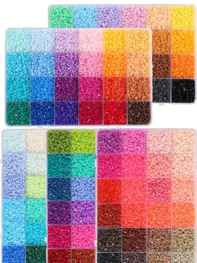 1Box 24 Color 2.6mm Fused Beads Set, Dot Puzzle Handmade DIY, Birthday, Graduation, Valentine's Day, Party Gift, Refill Beads Set, Multiple Colors Available