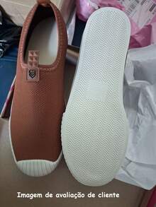 Tênis Meia Feminino Adulto tenis academia feminino  Slip On Calce Fácil Esportivo Leve Casual 34 ao 39 - Marrom - Visão 5