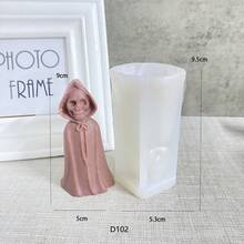 Molde de vela de novia y novio fantasma de Halloween, molde de silicona de vela con esqueleto, vestido de novia, fantasma y mago - Blanco - Ver 7